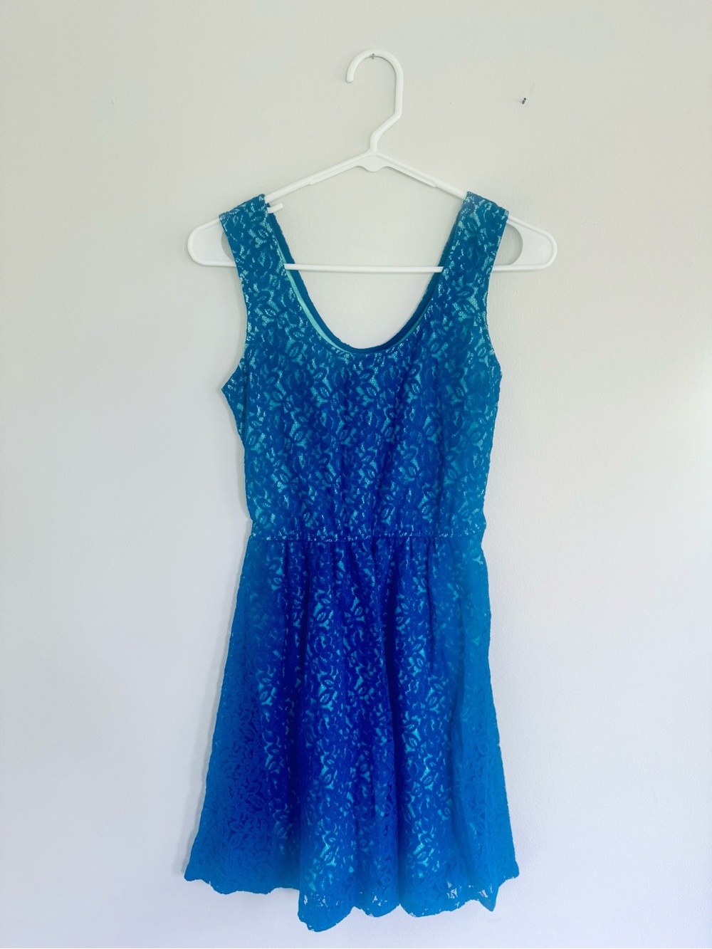 “Mossimo Supply Co.” Blue Lace Fit & Flare Dress